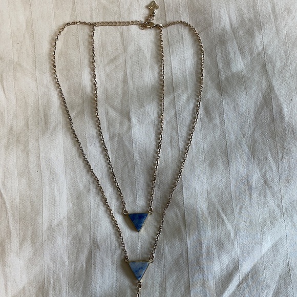Gold Panacea semiprecious stone layered y-necklace - Picture 4 of 4